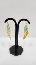 Boucles d'oreilles multicolores en perles de rocaille