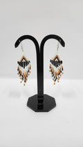 Boucles d'oreilles multicolores en perles de rocaille