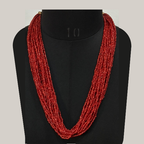 COLLIER PERLES ROCAILLES AVEC NUGGETS EN ALUMINIUM DORÉ ET FIL