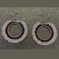 WHITERAINBOW AND BROWN COLOR SEED BEAD EARRING
