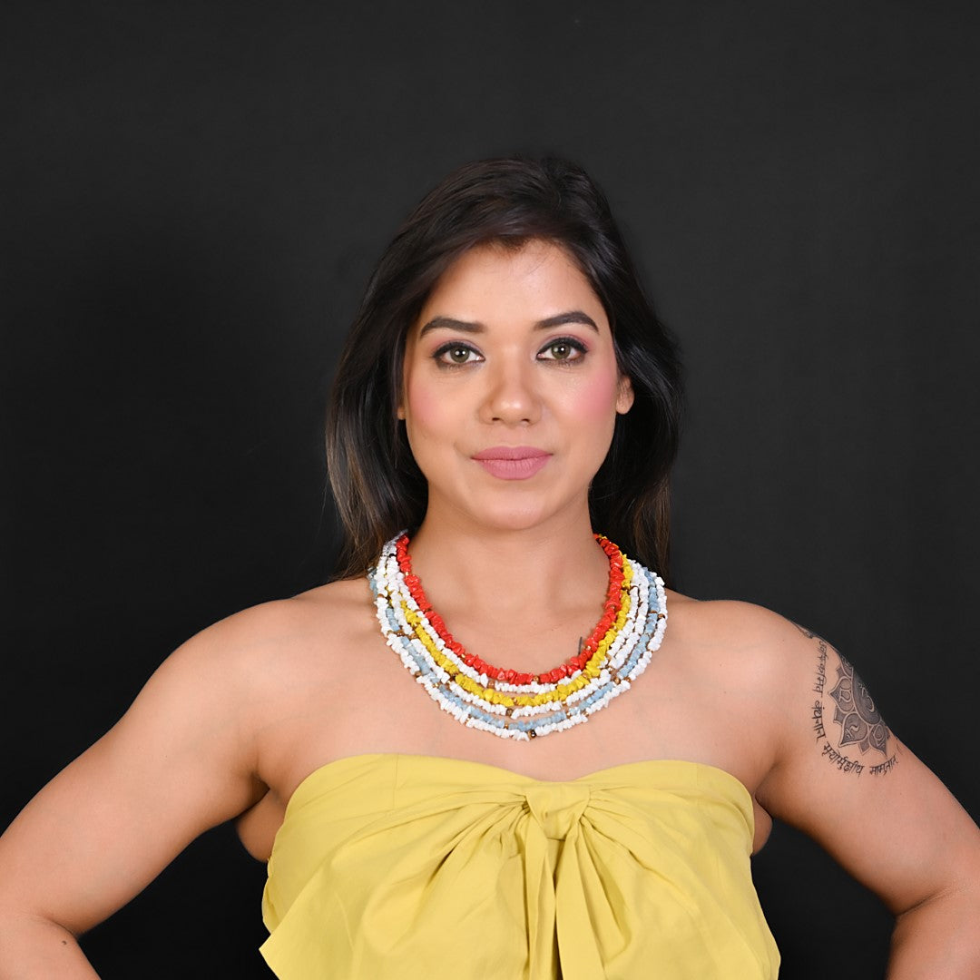 NK7346 - Multicolor Glass Bead Necklace