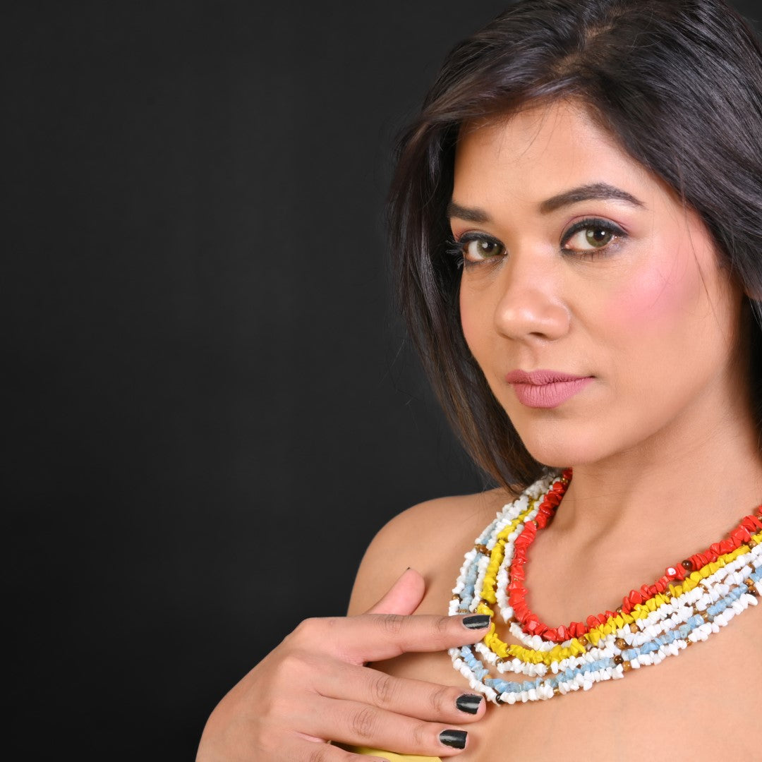 NK7346 - Multicolor Glass Bead Necklace