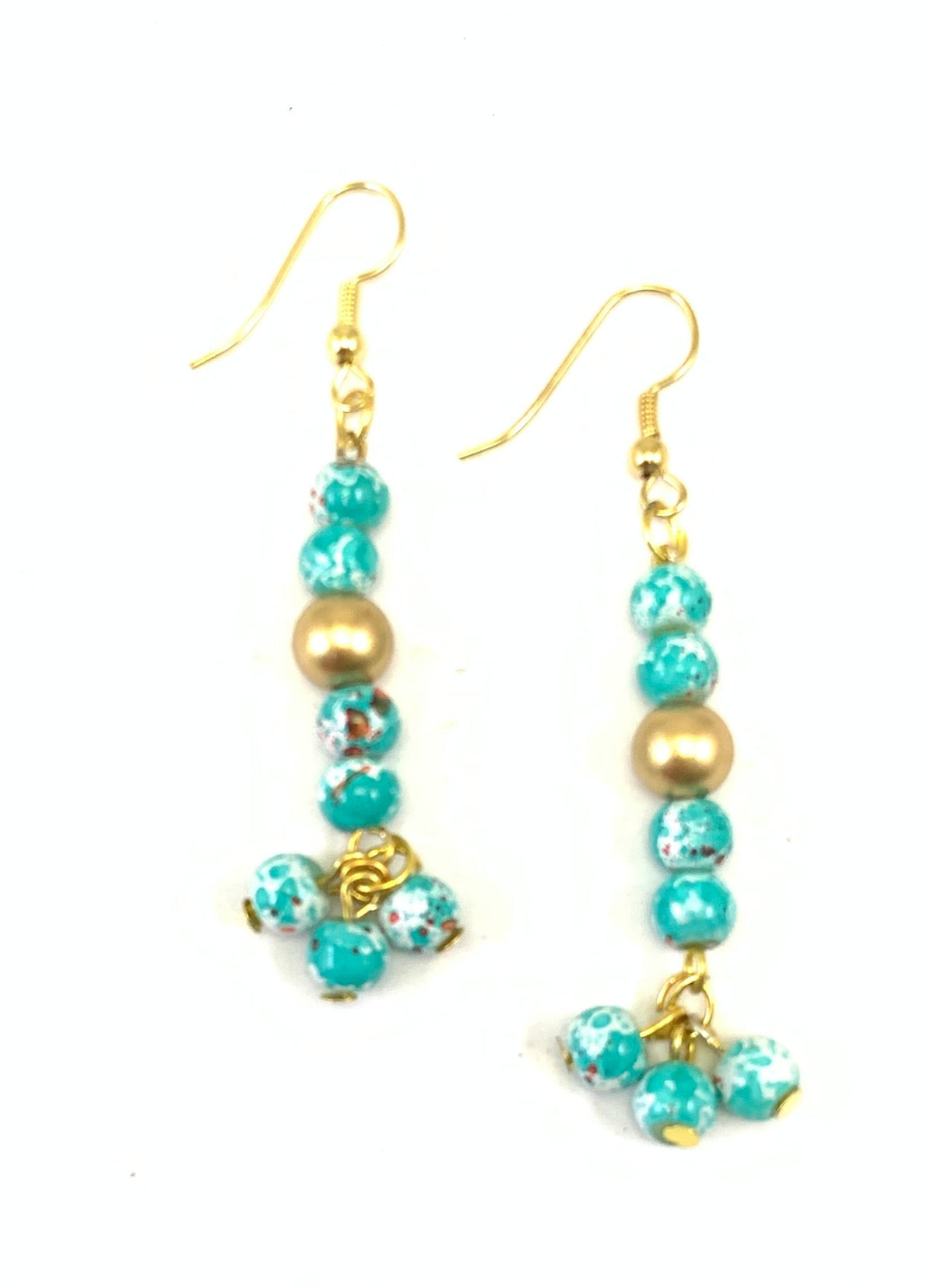 ED27266 - GLASS/C C P BEAD EARRING