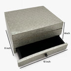 Handcrafted Antique-Finish Keepsake Box with Geometric Star Pattern