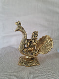 SH-498  WHITE METAL WITH LAQUER POLISH BAAL KRISHNA ON PEACOCK