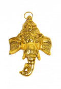 SH 809 Wandbehang aus weißem Metall mit Lackpolitur, Ganesh Ji-Gesicht