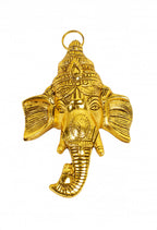 SH 809 Wandbehang aus weißem Metall mit Lackpolitur, Ganesh Ji-Gesicht