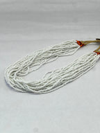 WHITE MULTY LAYERED SEED BEAD NECKLACE