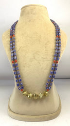 NK14923 HALSKELLTE MIT GLAS-/CHEVRON-PERLEN UND GOLDMETALL-NUGGETS