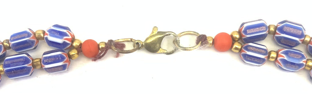 NK14923 HALSKELLTE MIT GLAS-/CHEVRON-PERLEN UND GOLDMETALL-NUGGETS