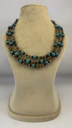 NK14701 MULTI LAYERED WOODEN BEAD NECKLACE