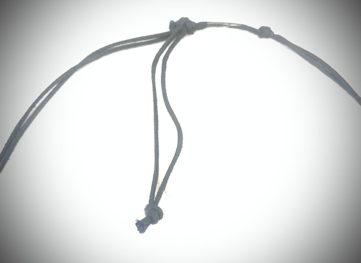 NK14959 RESIN BEAD/RING WITH BLACK  WAXCORD NECKLACE
