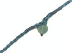 NK15155 - COLLIER PERLES BOIS/CORNE AVEC ANNEAU COQUILLE ET POMPON FIL