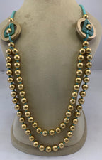 NK15154 - Collier en perles de bois, corne et C.C.P. sur fil tressé