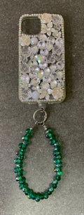 MIS3943A - TRENDY DIAMOND CUT GLASS BEAD HANGING MOBILE WRISTLET