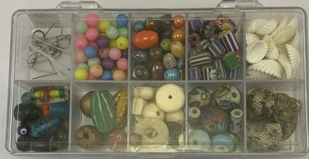 BDK279 - CHEVRON/GLASS/CLAY/SHELL BEAD DIY KIDS KIT