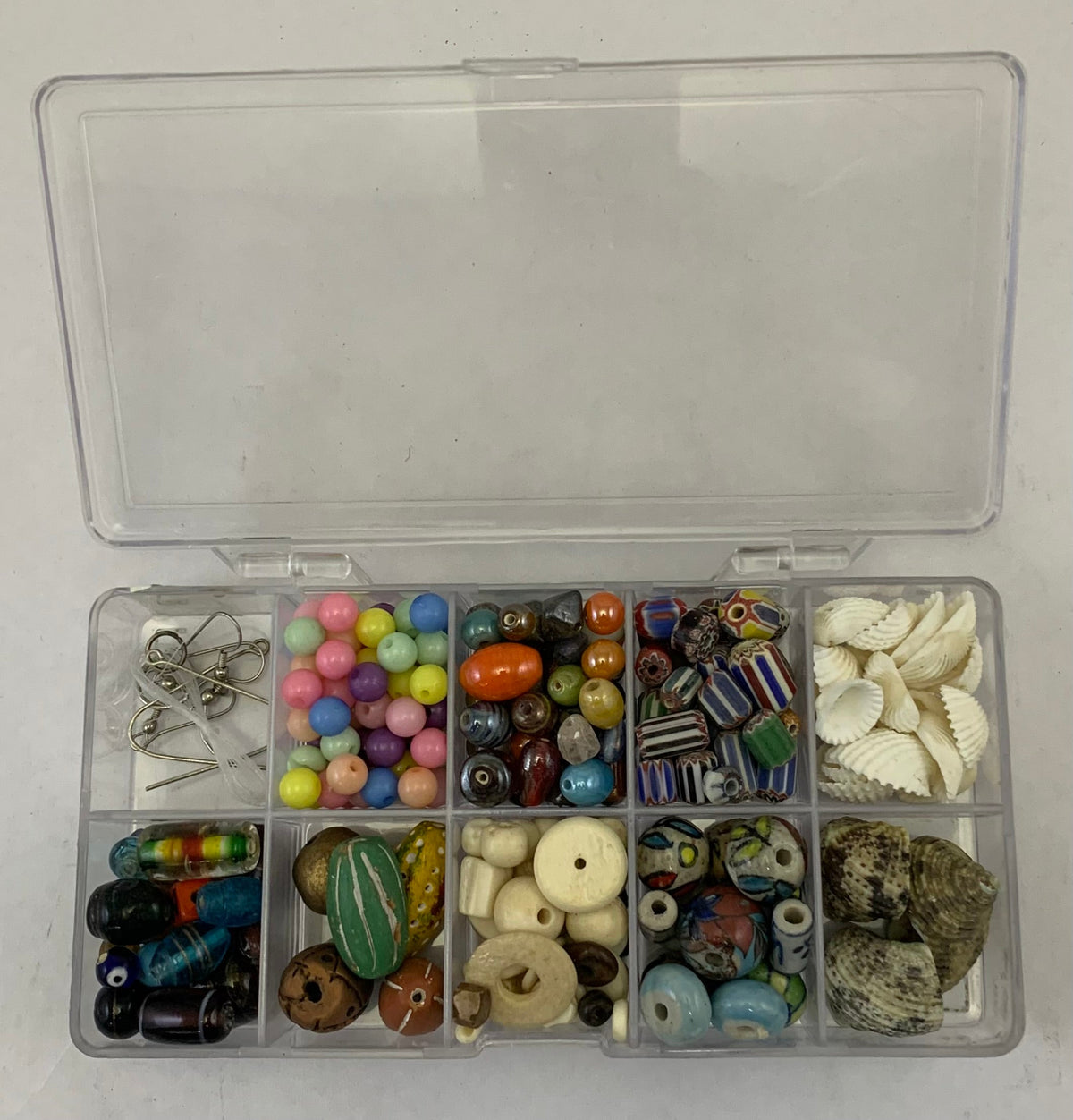 BDK279 - CHEVRON/GLASS/CLAY/SHELL BEAD DIY KIDS KIT