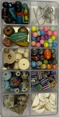 BDK279 - CHEVRON/GLASS/CLAY/SHELL BEAD DIY KIDS KIT