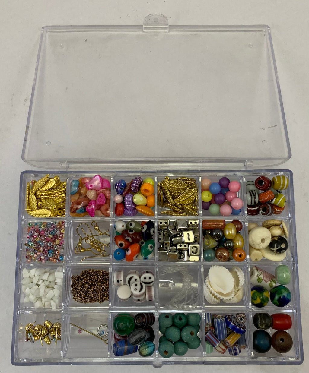 BDK284 - GLASS/BONE/WOODEN/SHELL/ALPHABET BEAD DIY KIDS KIT