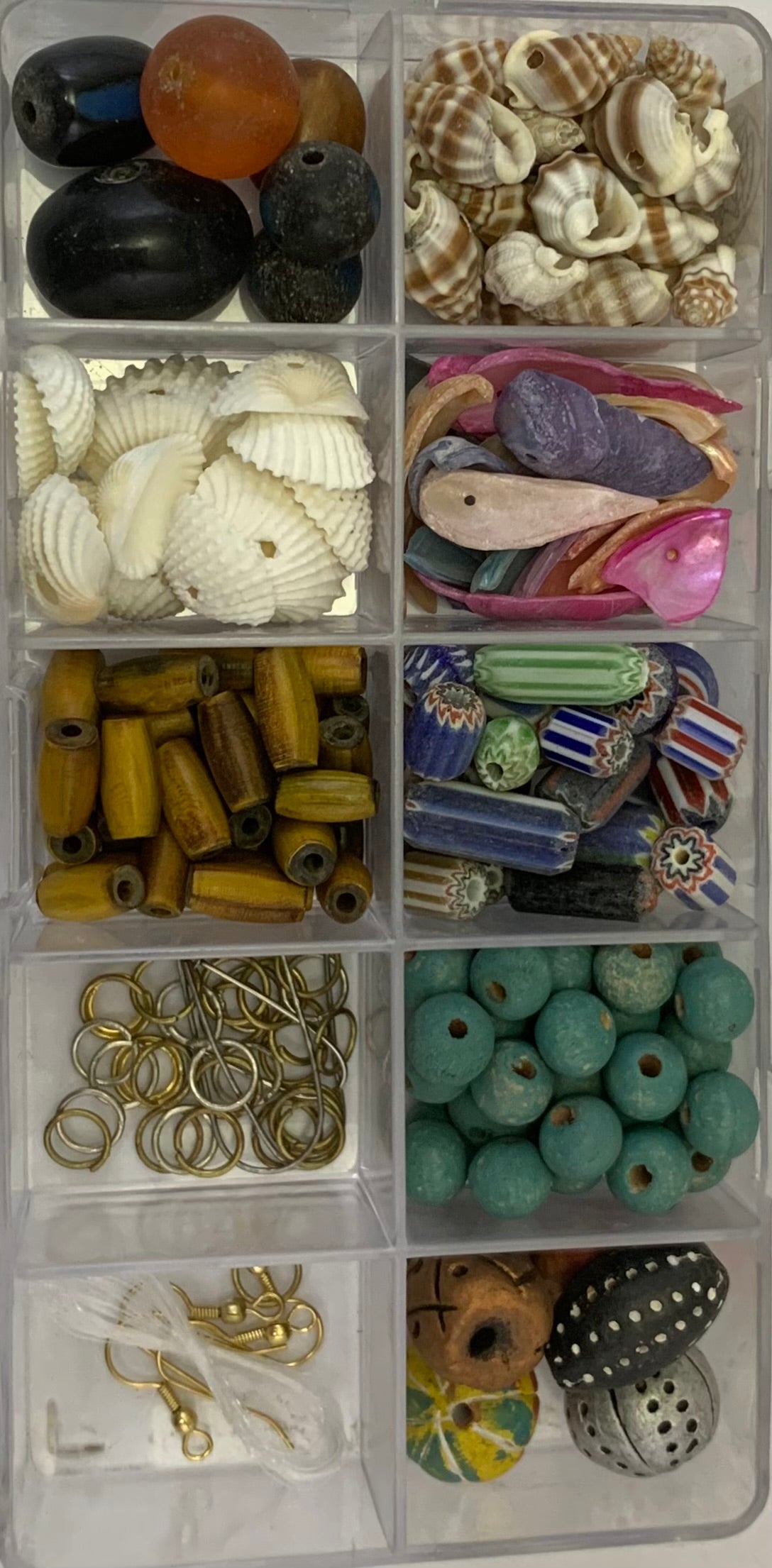 BDK278 - CHEVRON/WOODEN/CLAY/SHELL BEAD DIY KIDS KIT