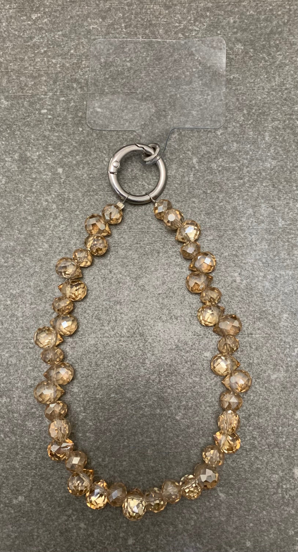 MIS3943E - TRENDY DIAMOND CUT GLASS BEAD HANGING MOBILE WRISTLET