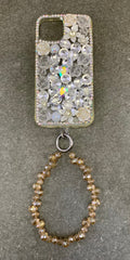 MIS3943E - TRENDY DIAMOND CUT GLASS BEAD HANGING MOBILE WRISTLET