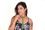 NK 11892 Green multicolor seed bead ring necklace with matching earrings dastakaaristore