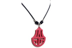 NK 1541A Red acrylic pendant  wax cord necklace dastakaaristore