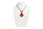 NK 1541A Red acrylic pendant  wax cord necklace dastakaaristore