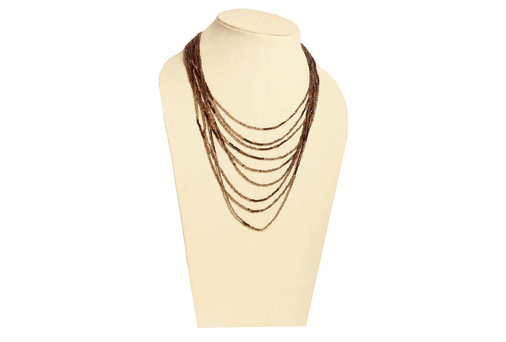 NK 247 Brownish/pinkish seed bead necklace dastakaaristore