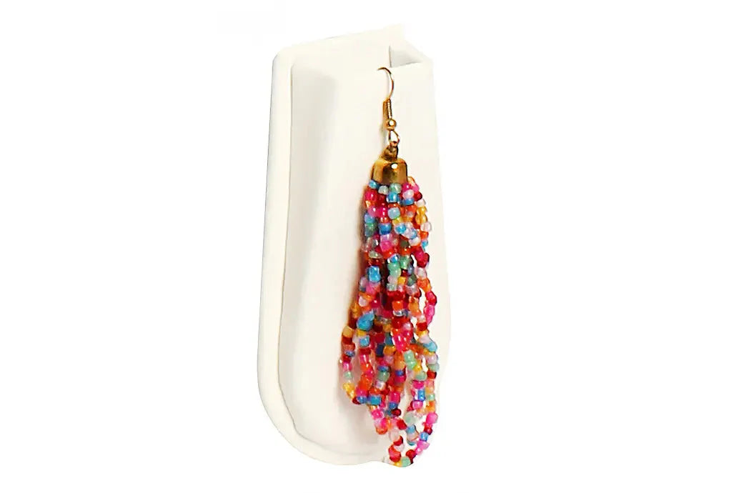 NK 3738 Multicolor seed bead choti necklace with matching earrings set dastakaaristore
