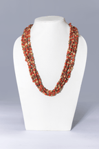 ROW WOODEN BEAD WITH RESIN HOOK NECKLACE