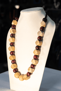 NK11076 - WOODEN/RESIN BEAD WITH THREAD BRAIDED NECKLACE