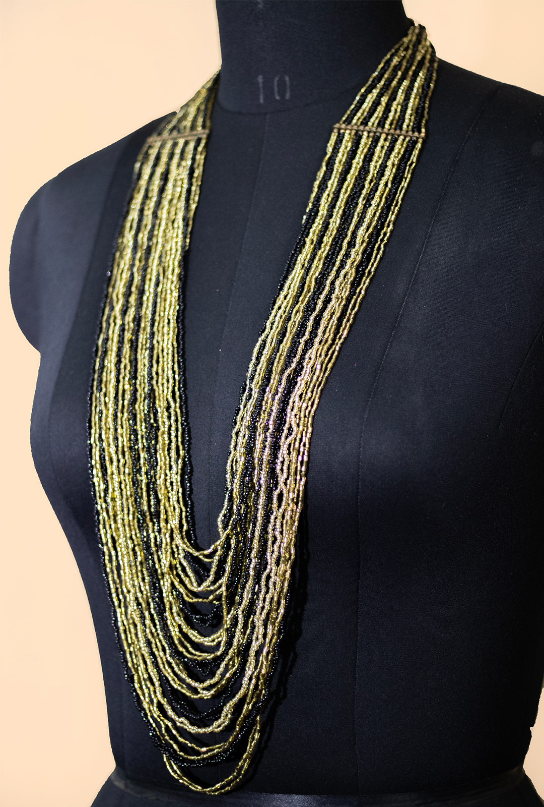 NK1296D - 15 ROW SEED/GLASS BEAD NECKLACE
