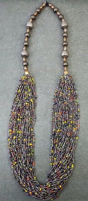 MULTY YELLOW SEED BEAD METALL- UND GLASPERLENKETTE