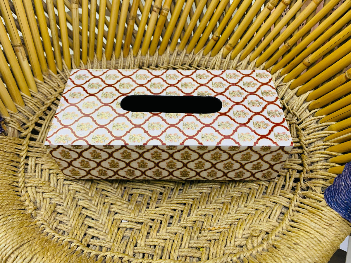 KSB0003 - Wooden enamel print tissue holder