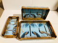 KSB0006 - Set of 3 PCs Mango wood tray - Full enamel