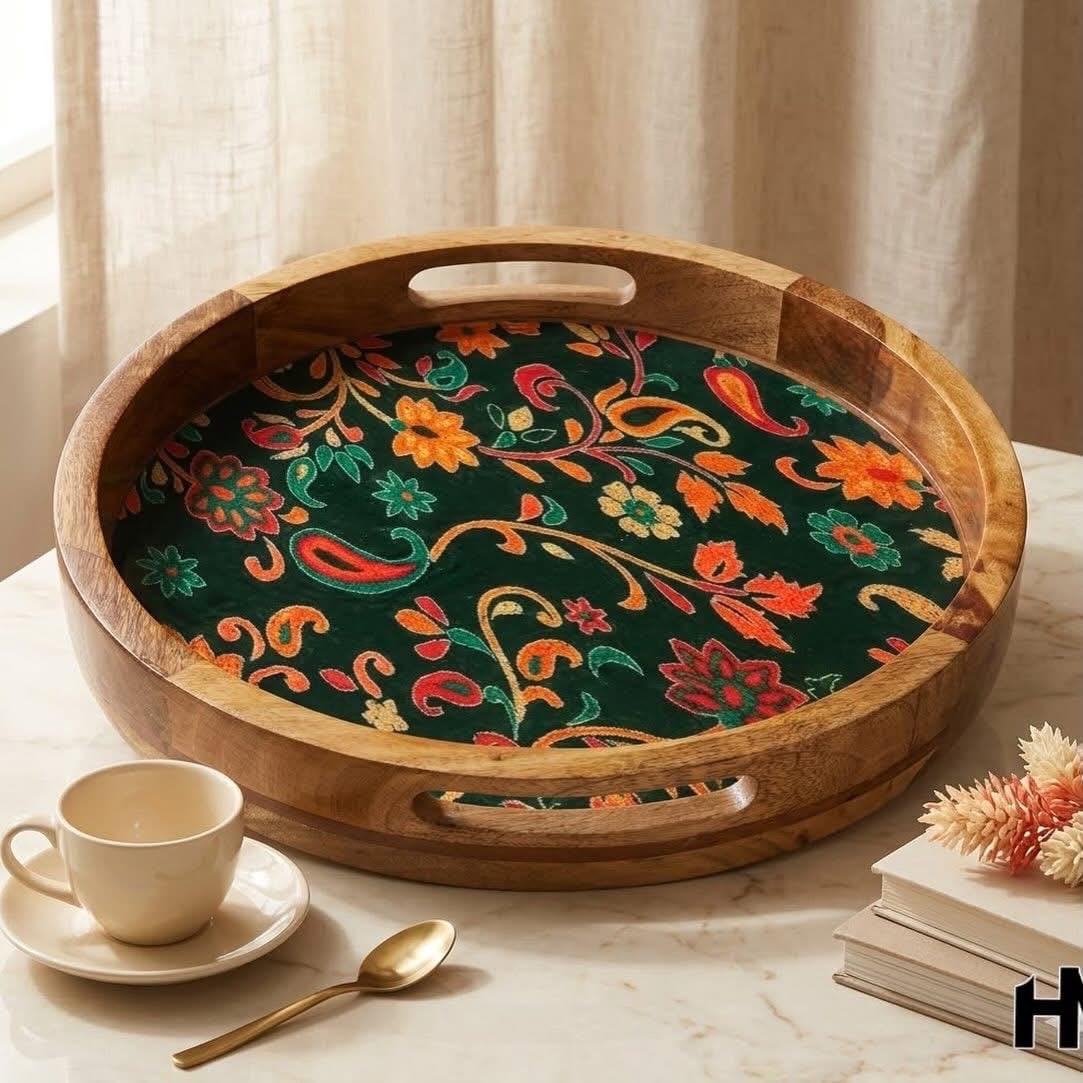 KSB0010 - WOODEN TRAY WITH PRINTING ENAMEL