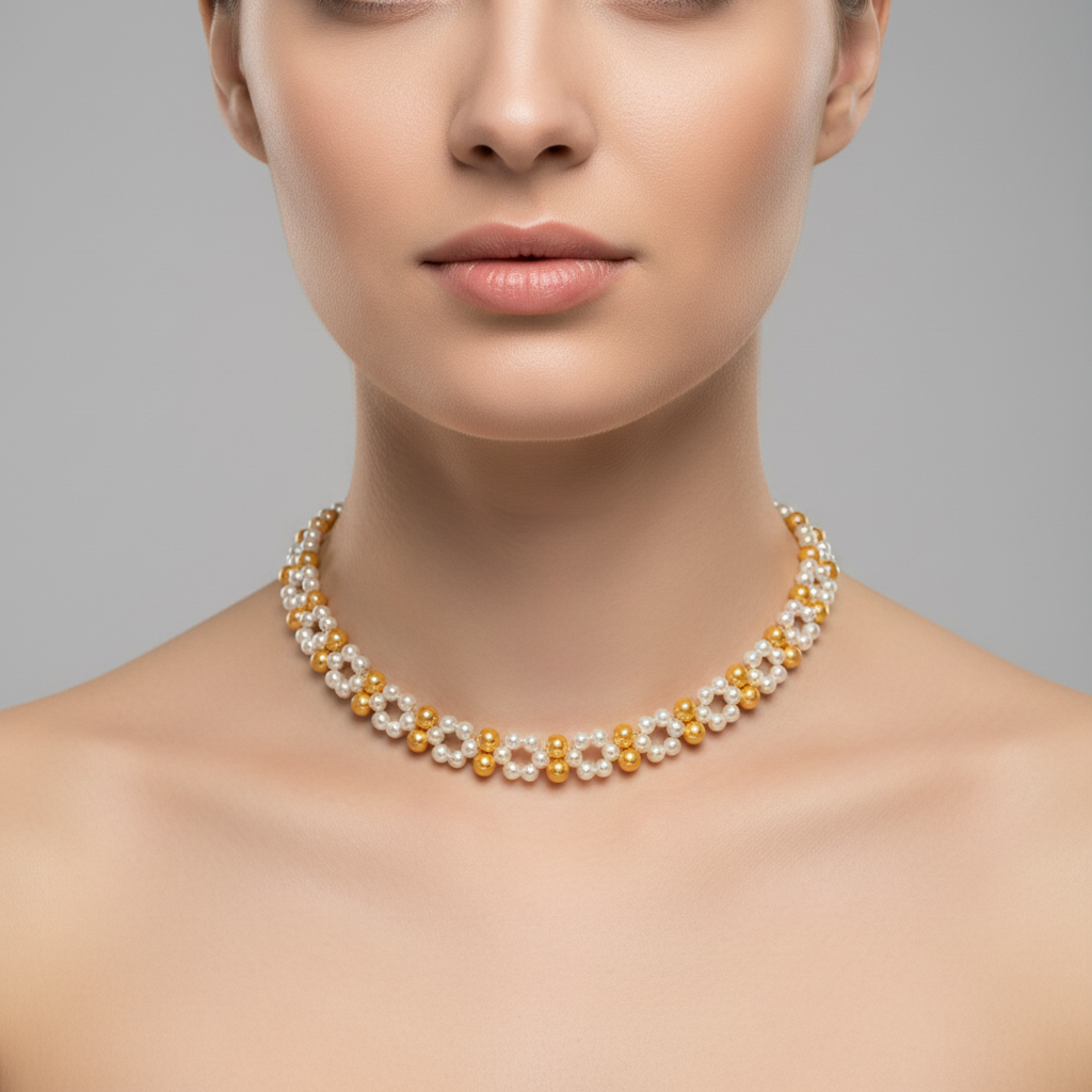 NK12025 - Gold Bead Necklace
