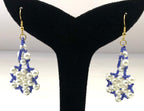 NK14152B WHITE BLUE COLOR PLASTIC PEARL & SEED BEAD NECKLACE SET
