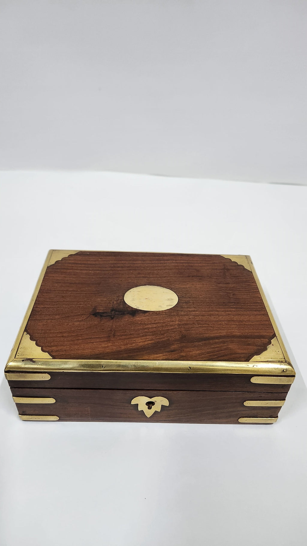 MIG 199 Sheesham Wood With Brass Inlay Work Lock & Key Box