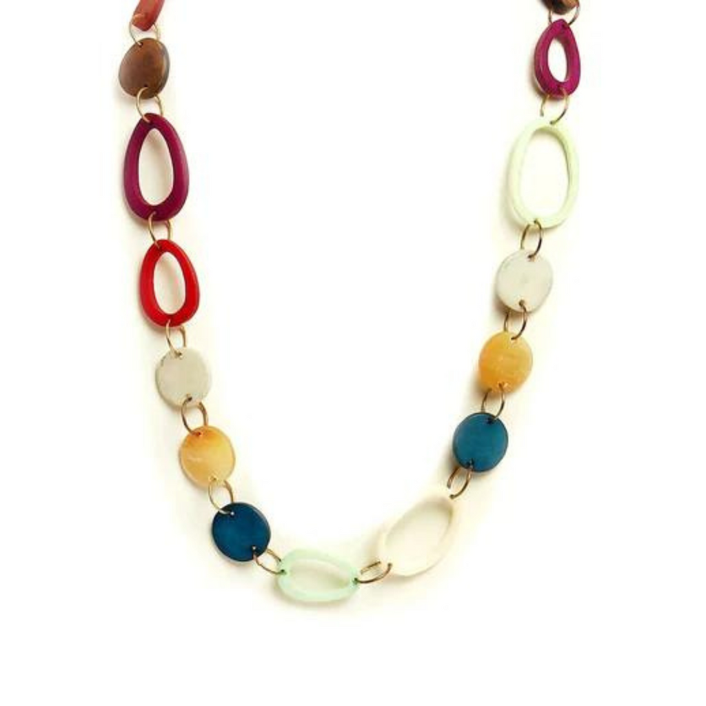 NK8861 - Multicolor Born & Acrylic Bead Necklace