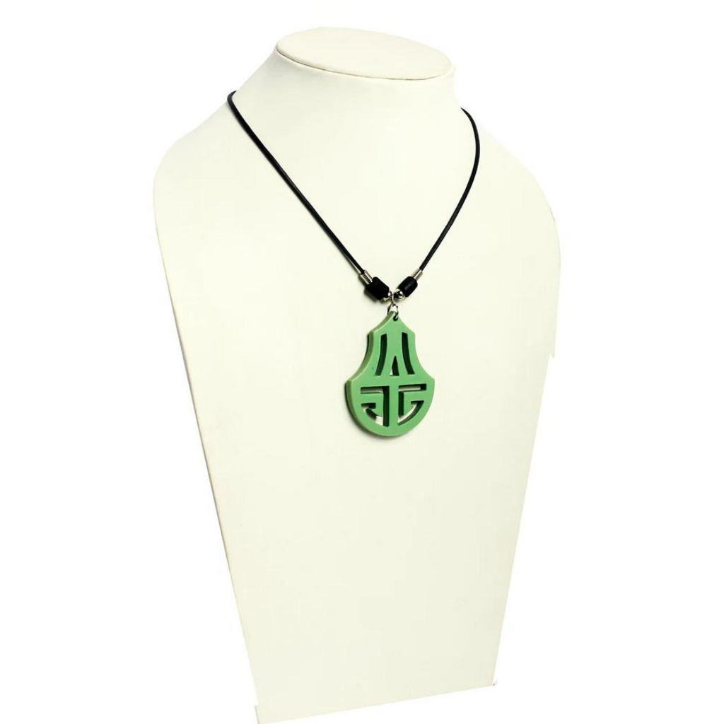 Green Acrylic pendant wax cord necklace