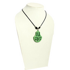 Green Acrylic pendant wax cord necklace