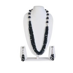 NK11883B - Black seed bead necklace with matching earrings