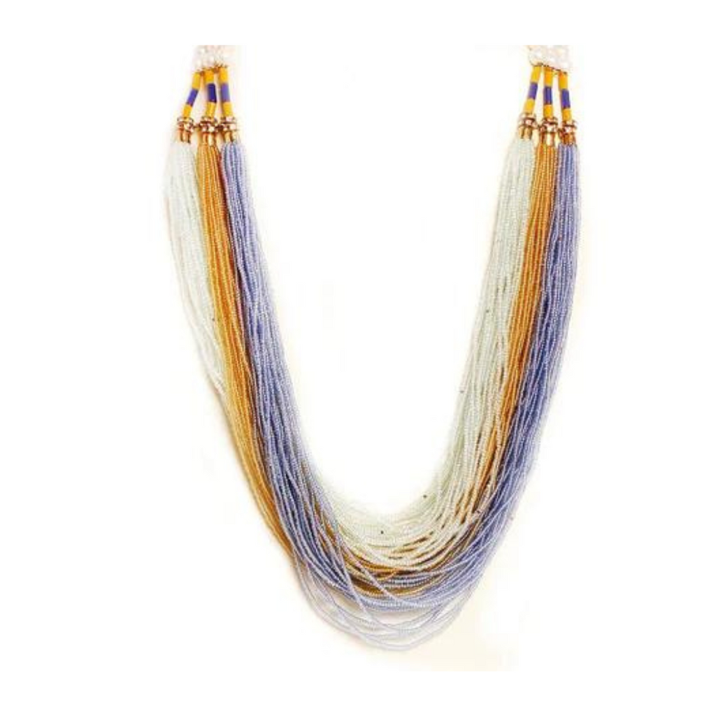 NK11893 - Multicolor seed bead layered necklace