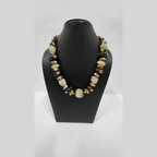 BROWN & BEIGE ACRYLIC BEAD NECKLACE