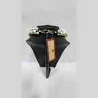 WHITE ACRYLIC BEAD CRACK DESIGN NECKLACE
