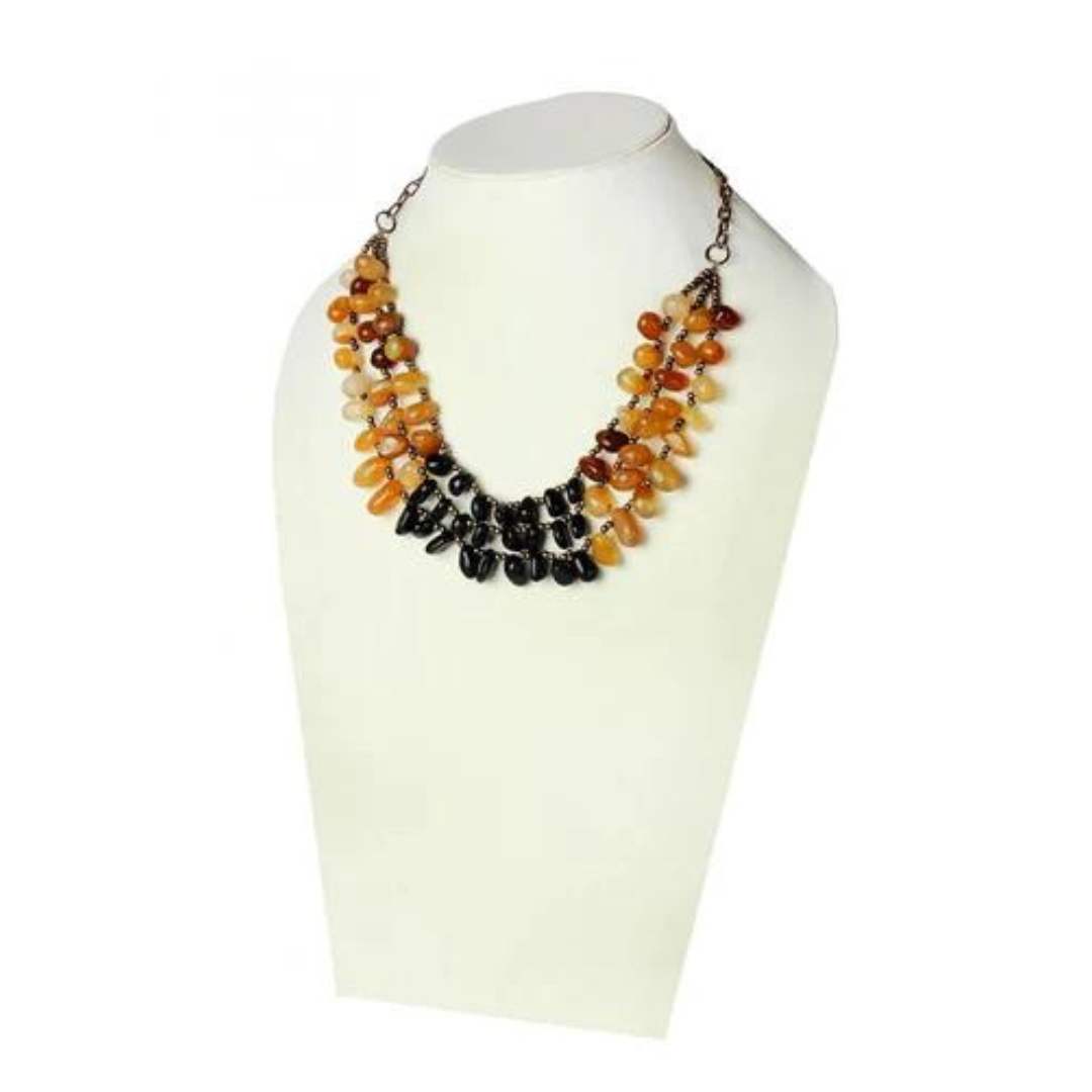 NK5010 - Stone & Metal Chain Necklace