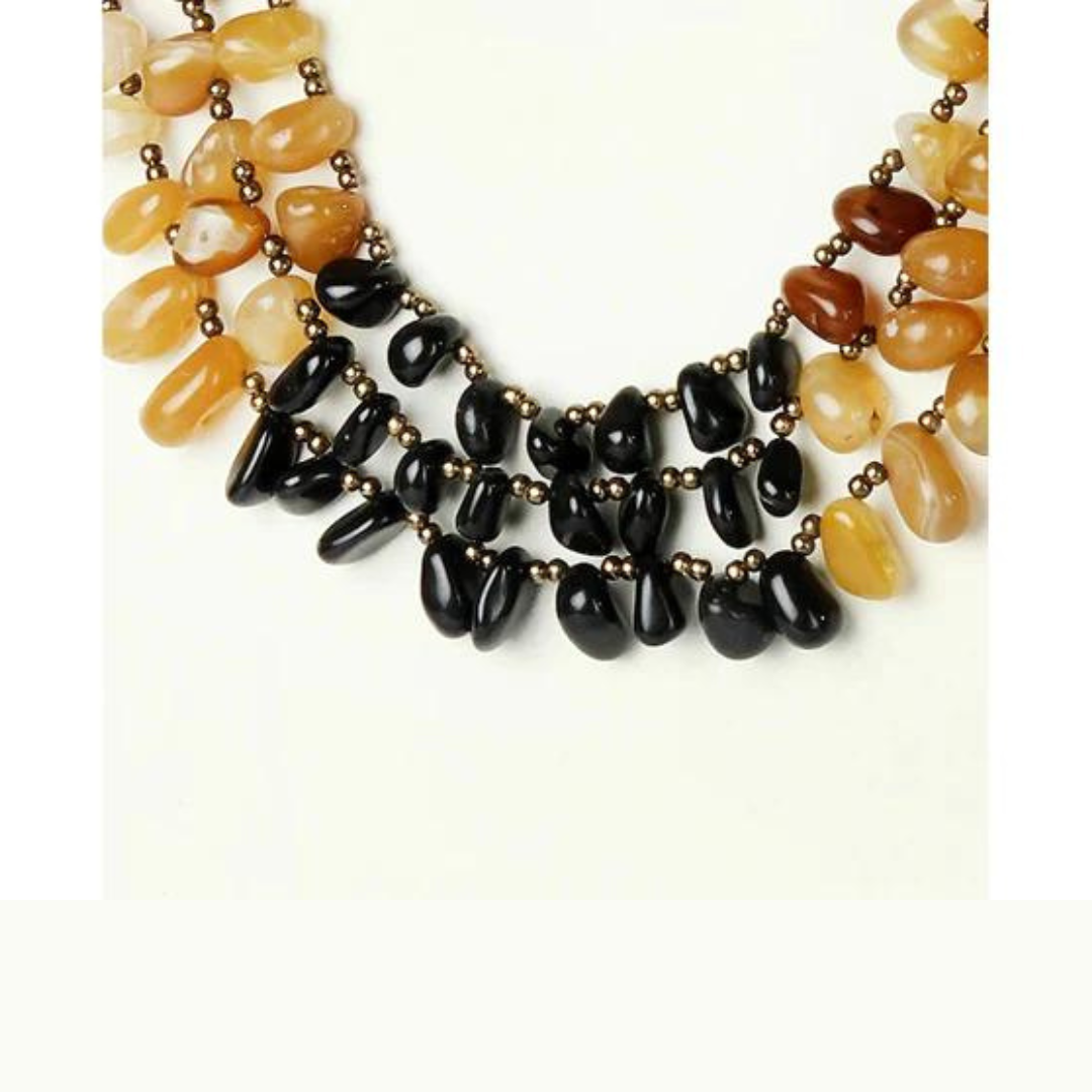 NK5010 - Stone & Metal Chain Necklace
